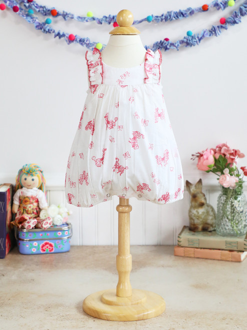 Pink Poodle Baby Bubble - White Pink