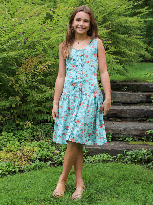 Sweet Georgia Jersey Young Adult Dress - Aqua
