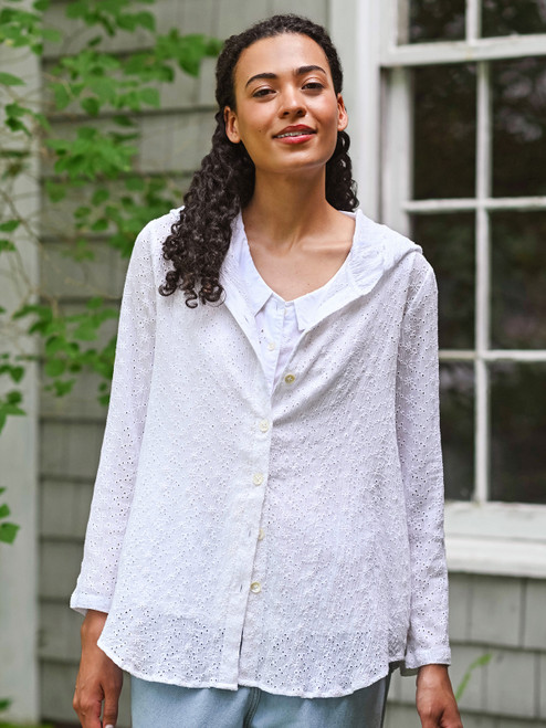 Ocean Eyelet Cover Up - White