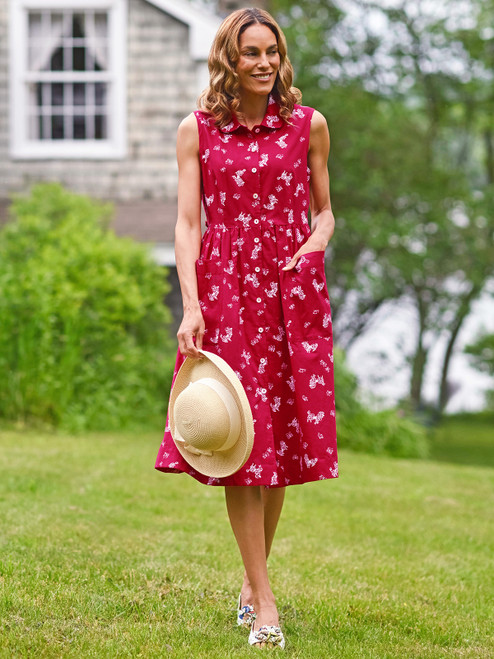 Poodle Porch Dress - Red