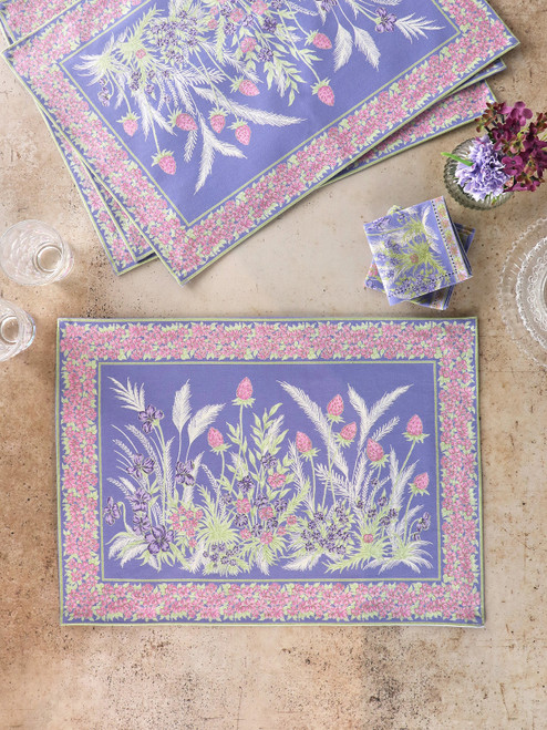 Clover Placemat Set of 4 - Periwinkle