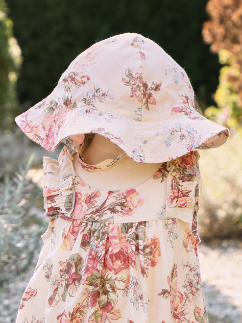 Victorian Rose Baby Sunhat - Ecru