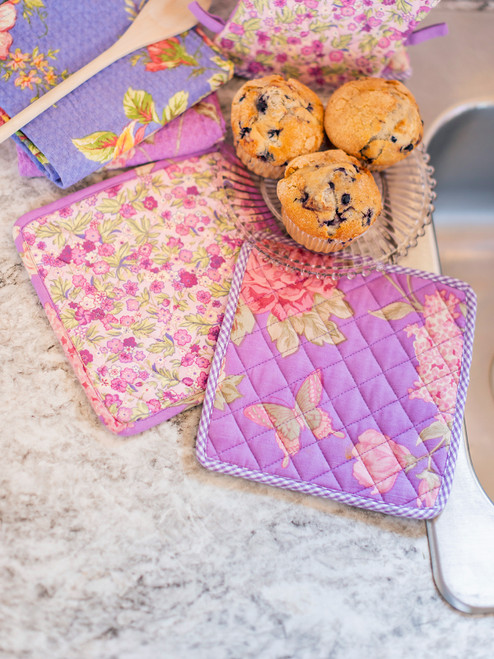 Lilac Patchwork Potholder Set of 2 - Purple