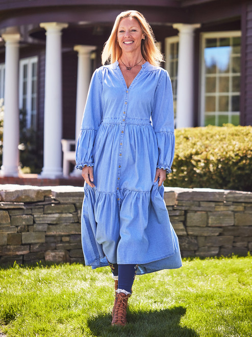 Denim Prairie Dress - Denim