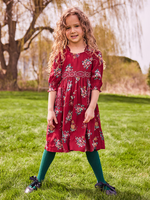 Lavinia Girls Dress - Scarlet