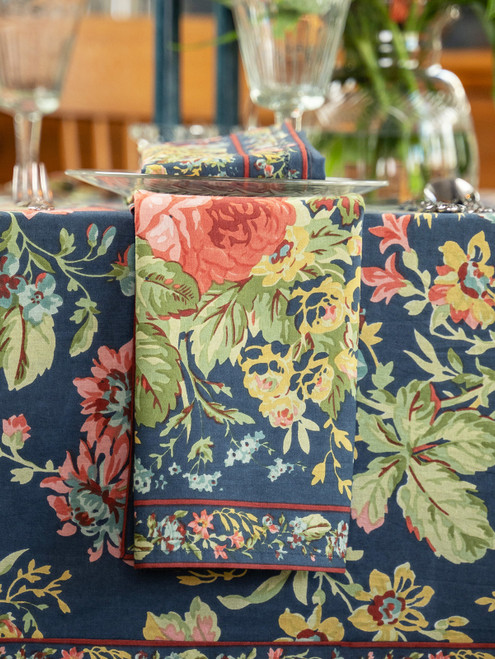 Eternal Rose Napkin Set of 4 - Navy