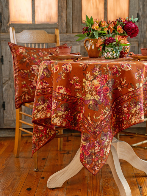 Bountiful Harvest Tablecloth - Rust