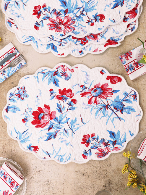 Friendship Quilted Placemat Set of 4 - Soft White