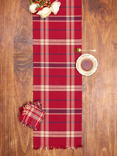 Cinnamon Plaid Runner - Red