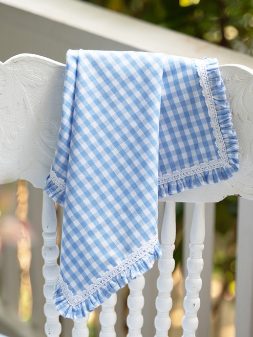 Cottage Gingham Luncheon Napkin Set of 4 - Blue
