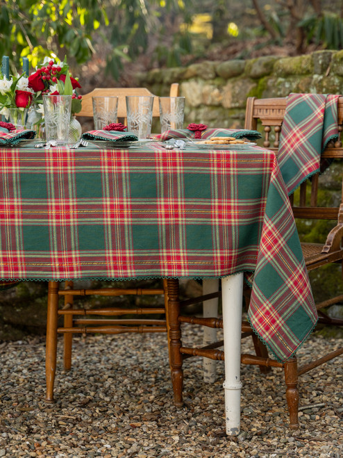 Jolly Plaid Tablecloth - Green