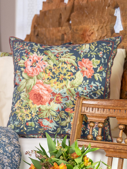 Eternal Rose Cushion Cover - Navy