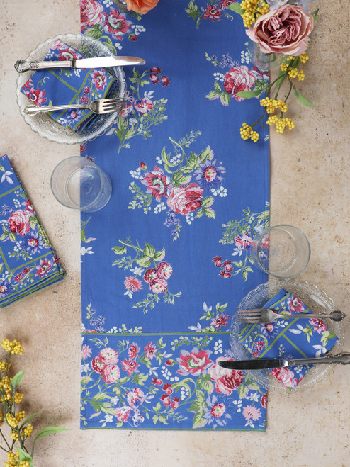 Russian Chintz Runner - Blue