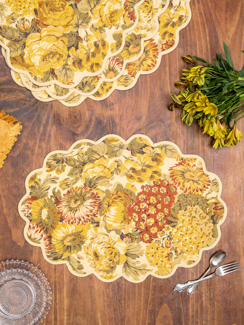 Autumn Gathering Quilted Placemat Set of 4 - Harvest