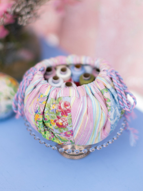 Garden Collage Sewing Drawstring Bag - Pastel