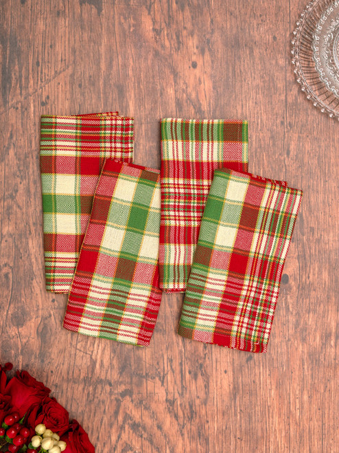 Yuletide Plaid Napkin Set of 4 - Multi