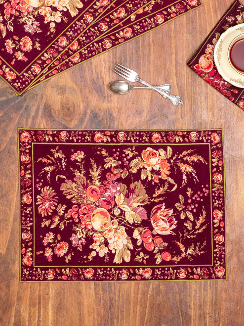 Bountiful Harvest Placemat Set of 4 - Wine