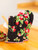 Strawberry Patchwork Oven Mitt Set of 2 - Black