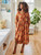 Fern Forest Dress - Rust