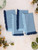 Chambray Cottage Napkin Set of 4 - Dark Blue Light Blue