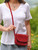 Suede Small Crossbody Bag - Red
