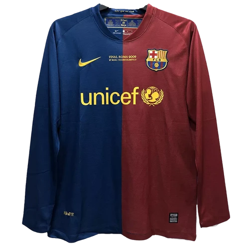 Barcelona 08/09 Men's Home Retro Long Sleeve Shirt UCL Edition