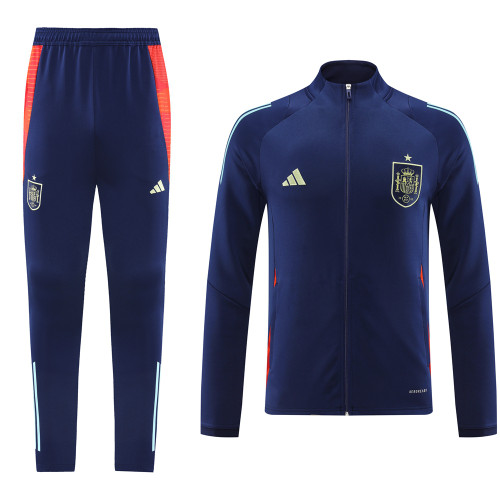 Spain 24/25 Men's Dark Blue Long Zip Jacket