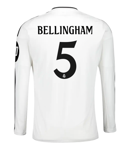 BELLINGHAM #5 Real Madrid 24/25 Men's Home Long Sleeve Shirt