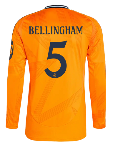 BELLINGHAM #5 Real Madrid 24/25 Men's Away Long Sleeve Shirt