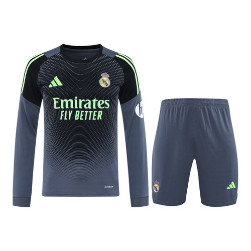 Real Madrid 25/26 Men's Gray Goalkeeper Long Sleeve Shirt
