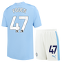FODEN #47 Manchester City 23/24 Kid's Home Shirt and Shorts - PL Font
