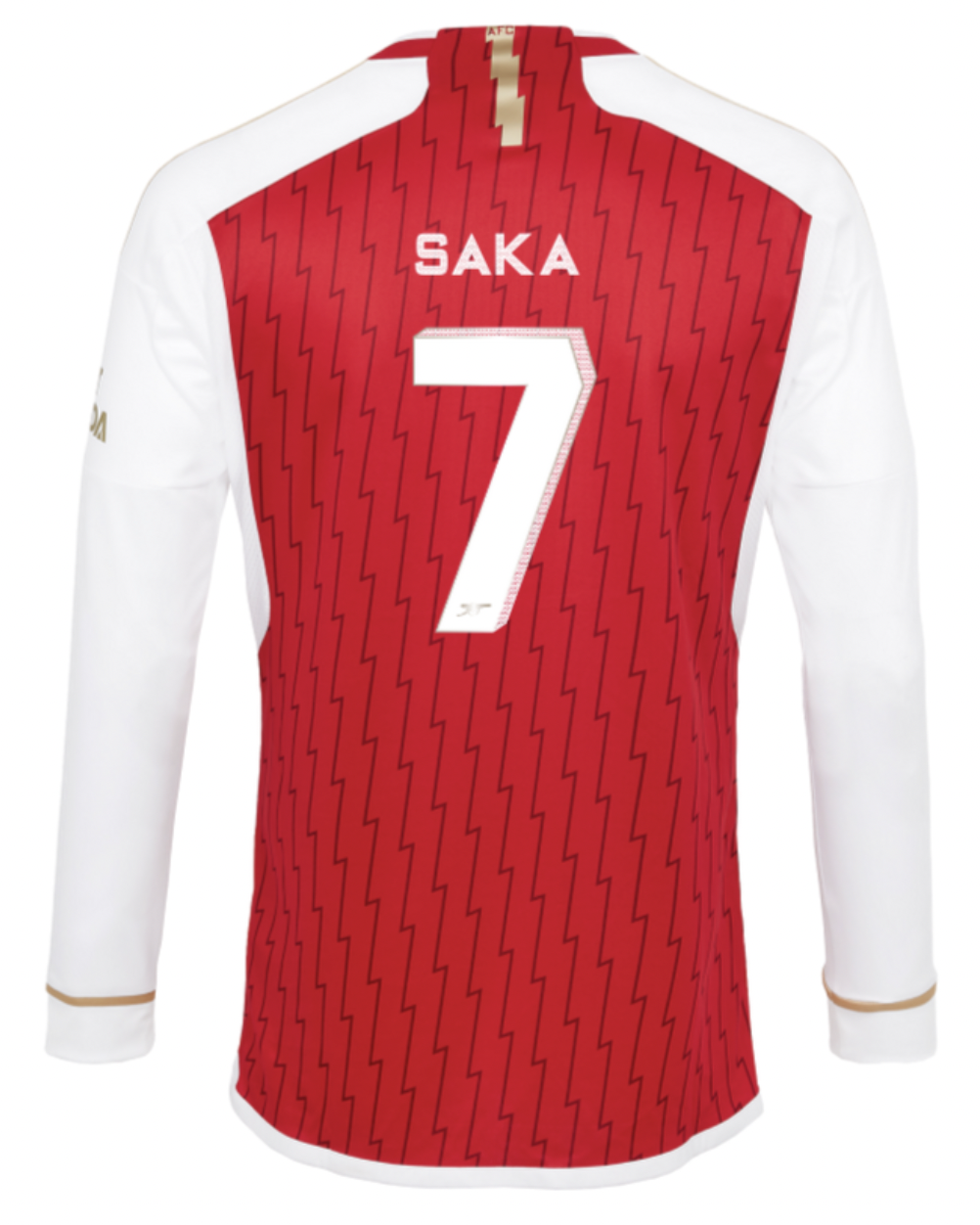 SAKA #7 Arsenal 23/24 Men's Home Long Sleeve Shirt - Arsenal Font