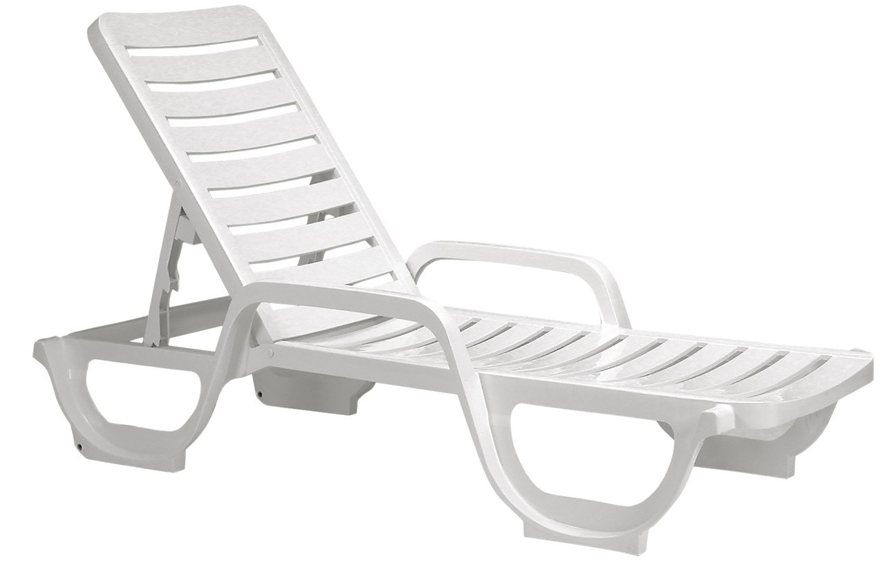 Grosfillex Bahia Adjustable Stacking Chaise Lounge Commercial