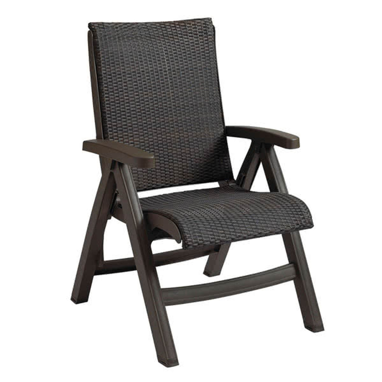 Grosfillex Java Wicker Folding Chair Resin Outdoor