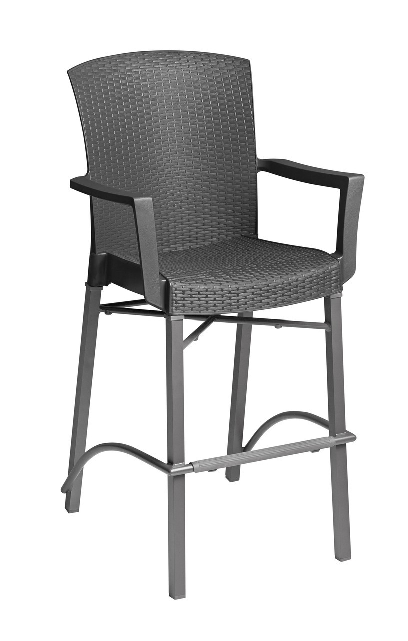 black patio bar stools on Grosfillex Havana Classic Bar Stool Commercial Patio Seating