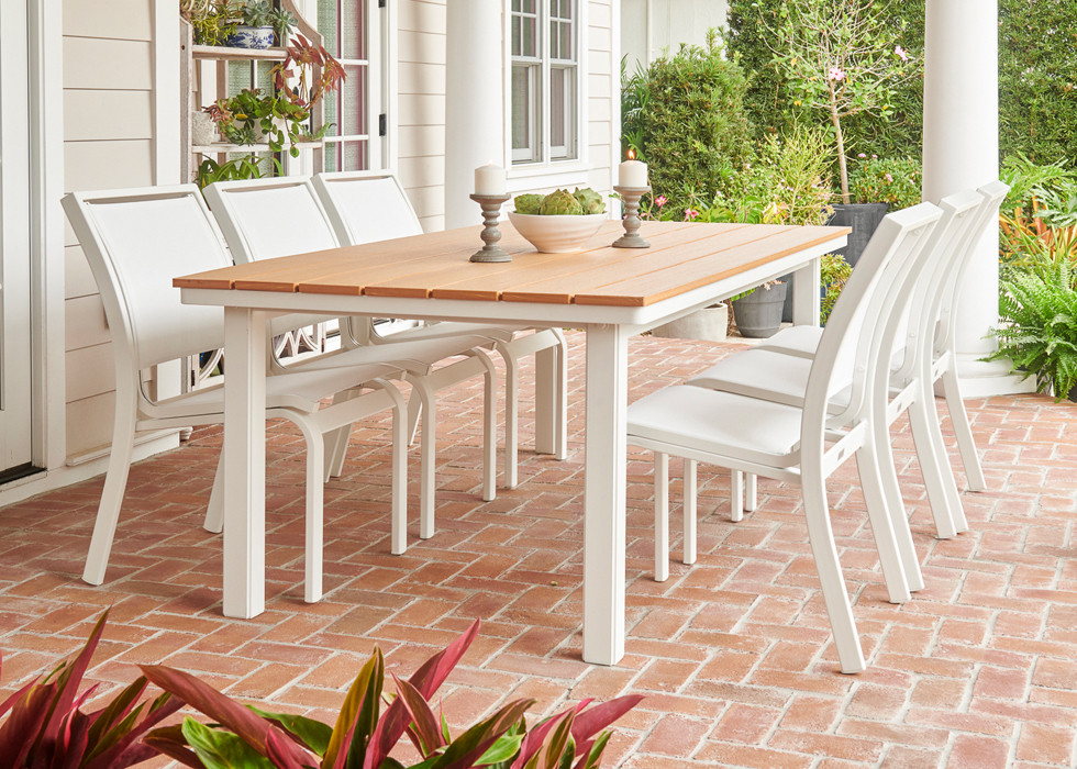 Kendall Sling Table Set Resort Furniture and Chairs