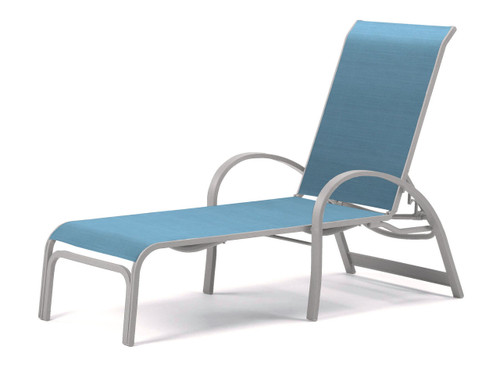 Aruba commercial patio sling four-position stacking chaise for HOA communities, hotels, and pool clubs
 - Grey - Surf