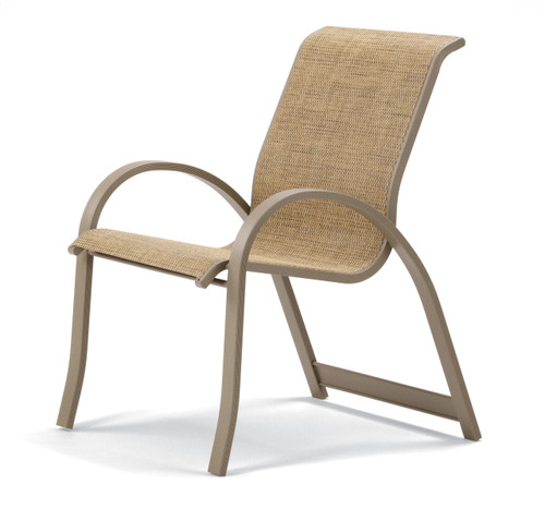 Aruba commercial patio sling stacking arm chair for resorts, hotels, HOA communities, and pool clubs
