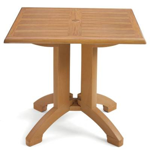 Grosfillex Atlanta Square Dining Table - Teakwood