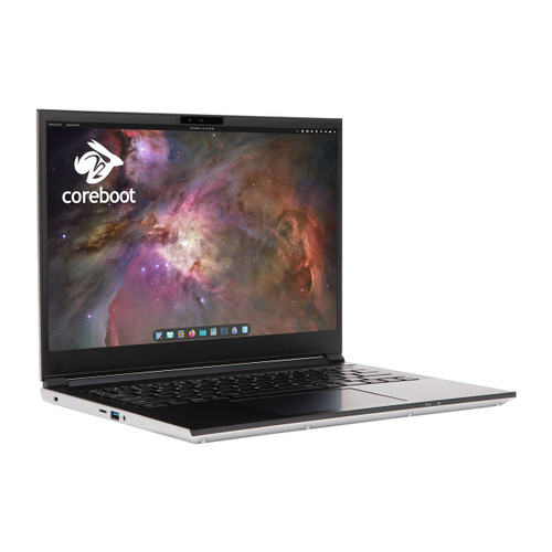 Darter Pro 14 in laptop quarter-turned right with coreboot