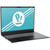 The Oryx Pro laptop open at a quarter angle, featuring a Pop!_OS wallpaper.