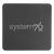 A top-down view of the Meerkat desktop featuring the laser-engraved System76 logo.