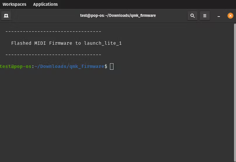 showing screenshot of flashing midi software