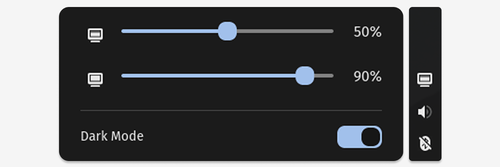 panel to control External Monitor Brightness