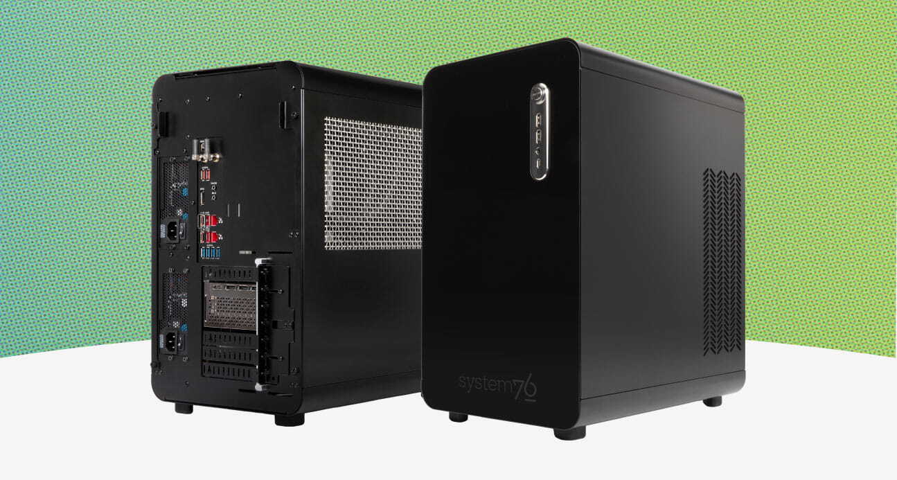 the New Thelio Mira Desktop quarter turned to the right