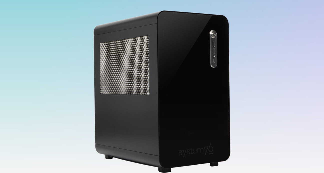 the New Thelio Mira Desktop quarter turned to the right