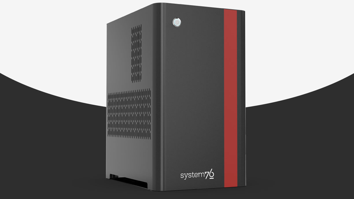 thelio astra with red accent panel 