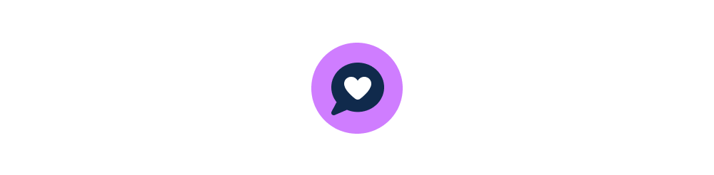 Chat bubble with a heart icon