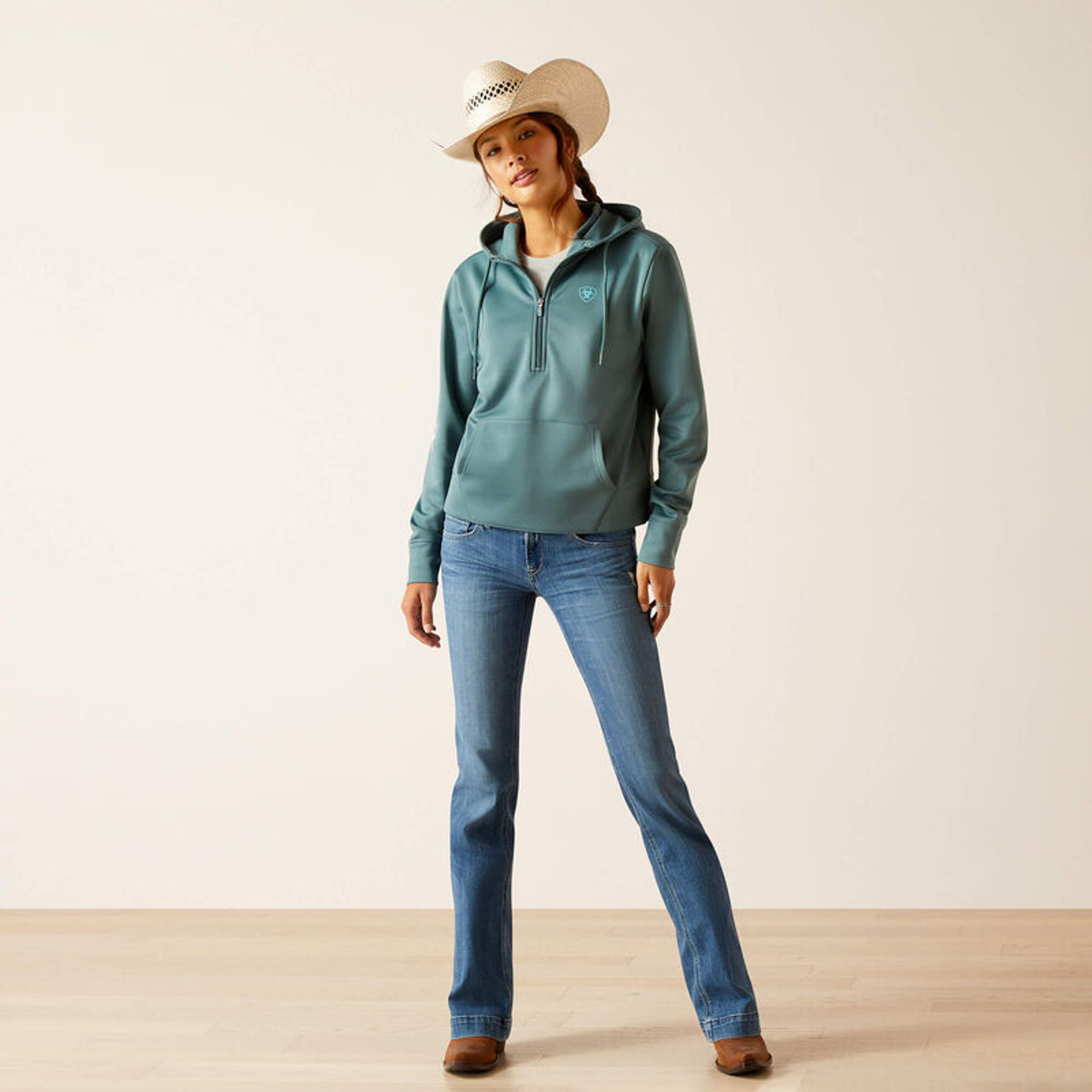 Ariat Women's Tek 1/2 Zip Hoodie - North Atlantic