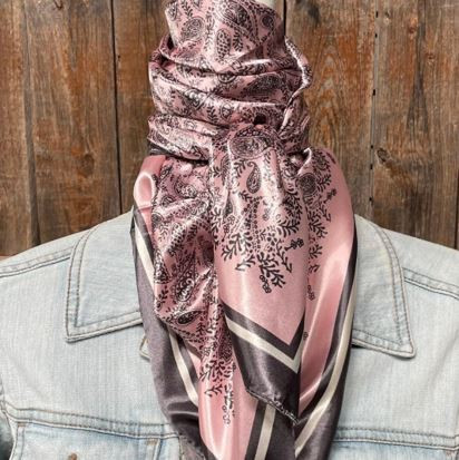 Rodeo Drive Wild Rag - Grey/Pink Paisley